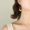 Wholesale Women's Titanium Steel Exotic Geometric Tick Shape Electroplated Earrings Jewelry