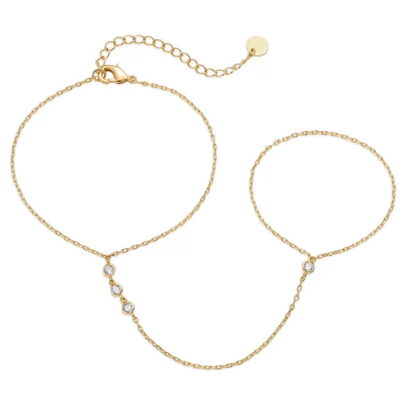 Wholesale Women's Titanium Steel Fashion Bracelet With Small Round Drilled Piece 18K Gold Plated Geometric Pattern Electroplated