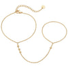 Wholesale Women's Titanium Steel Fashion Bracelet With Small Round Drilled Piece 18K Gold Plated Geometric Pattern Electroplated