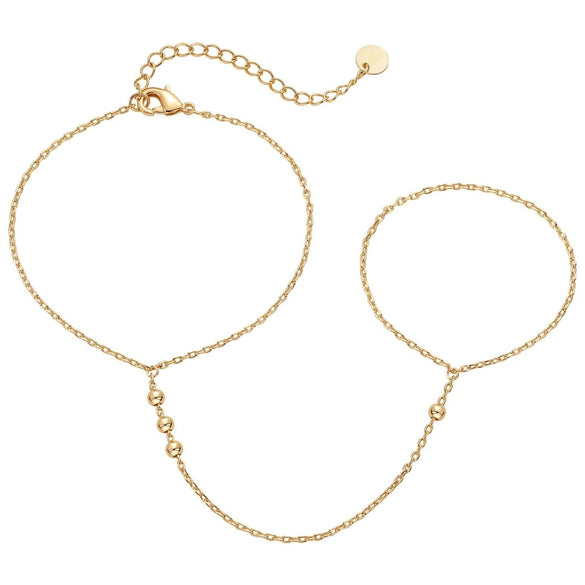 Wholesale Women's Titanium Steel Fashion Bracelet With Small Round Drilled Piece 18K Gold Plated Geometric Pattern Electroplated