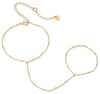 Wholesale Women's Titanium Steel Fashion Bracelet With Small Round Drilled Piece 18K Gold Plated Geometric Pattern Electroplated