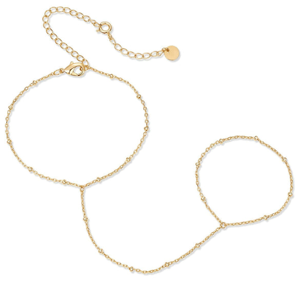 Wholesale Women's Titanium Steel Fashion Bracelet With Small Round Drilled Piece 18K Gold Plated Geometric Pattern Electroplated