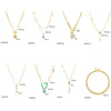 Wholesale Women's Titanium Steel Fashion Creative Simple Pearl Butterfly Colorful Rhinestone Love Pendant Tassel Multi Layer Stacked Necklace With Electroplating