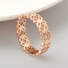 Wholesale Women's Titanium Steel Fashion Jewelry Ring With Hollow Flower And Cartoon Characters Design Rose Gold Plated