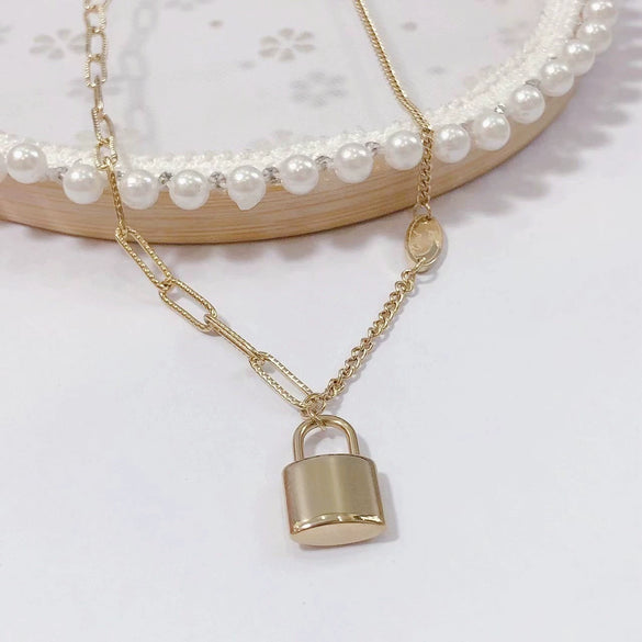Wholesale Women's Titanium Steel Fashion Light Luxury Geometric Clavicle Chain Necklace With Polish Finish