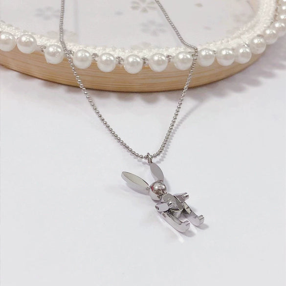 Wholesale Women's Titanium Steel Fashion Light Luxury Geometric Clavicle Chain Necklace With Polish Finish