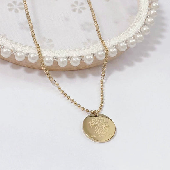 Wholesale Women's Titanium Steel Fashion Light Luxury Geometric Clavicle Chain Necklace With Polish Finish