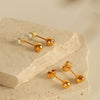 Wholesale Women's 316L Stainless Steel Fashionable Simple Retro Round Balls Electroplated Earrings