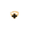 Wholesale Women's Titanium Steel Flower Gold Inlaid Clover Ring