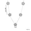 Wholesale Women's Titanium Steel Flower Jewelry Suit With Clover And Plum Blossom Laser Design Electroplated