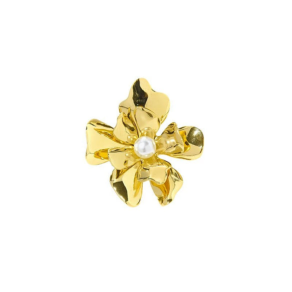 Wholesale Women's Titanium Steel Flower Opening Ring Electroplated Light Luxury Heavy Industry Style
