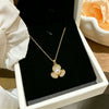 Wholesale Women's Titanium Steel Flower Pendant Necklace With Zirconia Inlay And Oshaped Chain Light Luxury Design