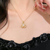 Wholesale Women's Titanium Steel Flower Pendant Necklace With Zirconia Inlay And Oshaped Chain Light Luxury Design