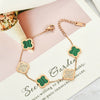 Wholesale Women's Titanium Steel Four Leaf Clover Diamond Bracelet With 18K Rose Gold Non Fading Finish
