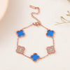 Wholesale Women's Titanium Steel Four Leaf Clover Diamond Bracelet With 18K Rose Gold Non Fading Finish