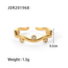 Wholesale Women's Titanium Steel French Retro Ring With Geometric Design And Diamond
