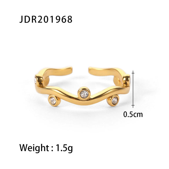 Wholesale Women's Titanium Steel French Retro Ring With Geometric Design And Diamond