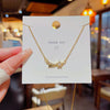 Wholesale Women's Titanium Steel Fresh Flower Pendant Necklace With Mixed Gem Micro Inlay Ochain