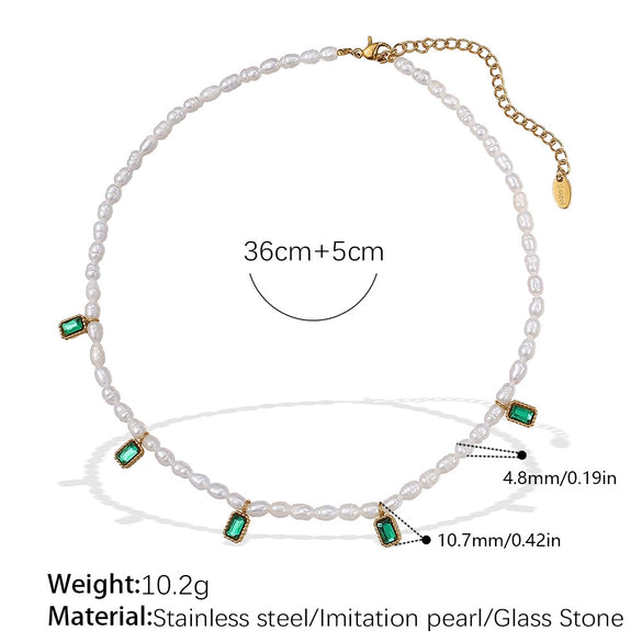 Wholesale Women's 316L Stainless Steel Freshwater Pearl Necklace Fashion Minimalist Electroplating Jewelry
