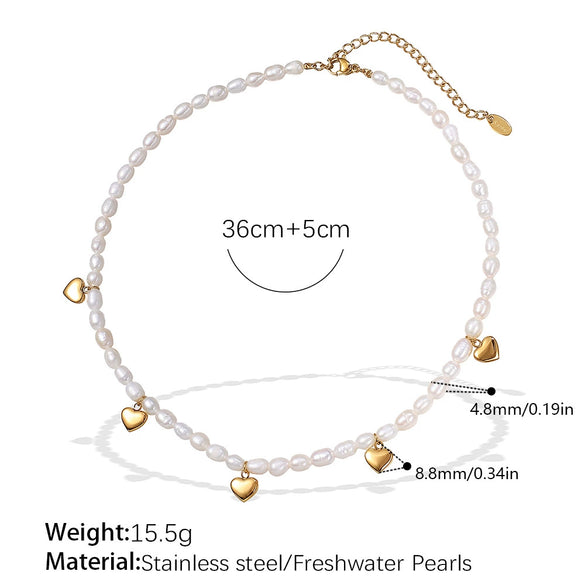 Wholesale Women's 316L Stainless Steel Freshwater Pearl Necklace Fashion Minimalist Electroplating Jewelry