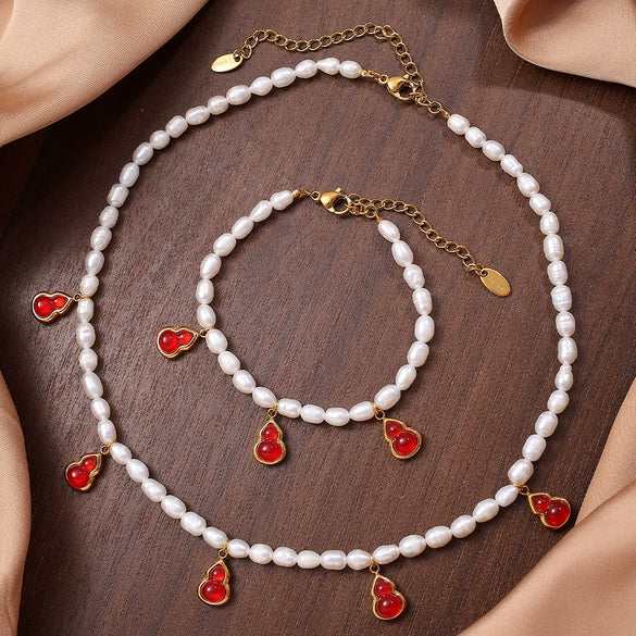 Wholesale Women's 316L Stainless Steel Freshwater Pearl Necklace Fashion Minimalist Electroplating Jewelry