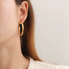 Wholesale Women's Titanium Steel Geometric Big Circle Micro Twist Electroplated Earrings