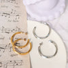 Wholesale Women's Titanium Steel Geometric Big Circle Micro Twist Electroplated Earrings