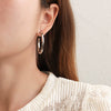Wholesale Women's Titanium Steel Geometric Big Circle Micro Twist Electroplated Earrings