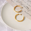 Wholesale Women's Titanium Steel Geometric Big Circle Micro Twist Electroplated Earrings