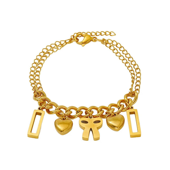 Wholesale Women's Titanium Steel Geometric Bracelet Light Luxury 18K Gold Electroplated