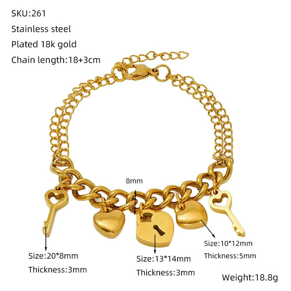 Wholesale Women's Titanium Steel Geometric Bracelet Light Luxury 18K Gold Electroplated