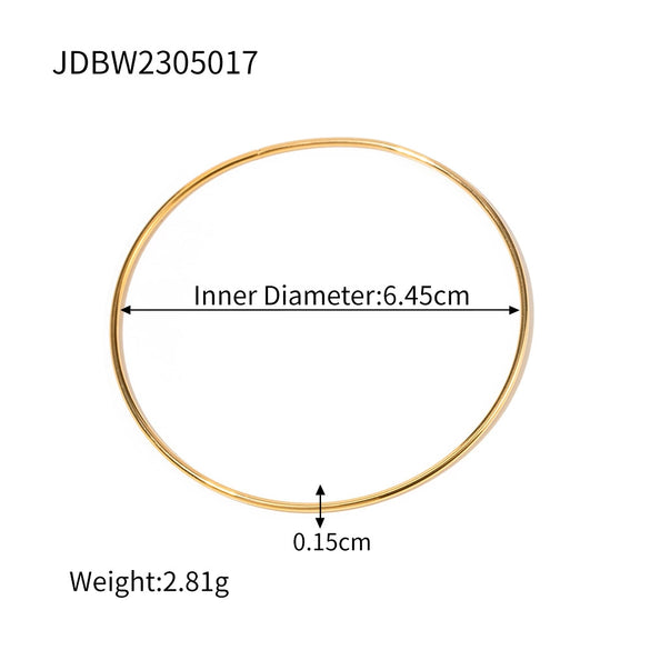 Wholesale Women's Titanium Steel Geometric Bracelet With Gold Color Electroplating