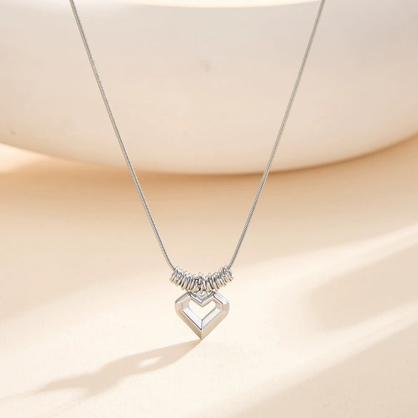 Wholesale Women's Titanium Steel Geometric Calendering Chain Electroplated Sweatshirt Necklace Trendy Highend Accessory