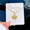 Wholesale Women's Titanium Steel Geometric Cartoon Cat's Eye Stone Diamond Necklace