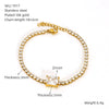 Wholesale Women's Titanium Steel Geometric Claw Stone Tennis Chain Bracelet Set With Diamonds