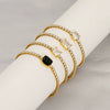Wholesale Women's Titanium Steel Geometric Claw Stone Tennis Chain Bracelet Set With Diamonds