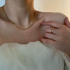 Wholesale Women's Titanium Steel Geometric Collarbone Chain Necklace With Electroplating And Simple Design