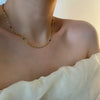 Wholesale Women's Titanium Steel Geometric Collarbone Chain Necklace With Electroplating And Simple Design