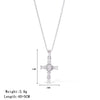 Wholesale Women's Titanium Steel Geometric Cross Pendant Necklace With Electroplating