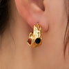 Wholesale Women's Titanium Steel Geometric Cshaped Earrings Plated 18K Gold