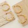 Wholesale Women's 316L Stainless Steel Geometric Cshaped Electroplated Bamboo Earrings
