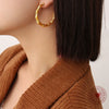 Wholesale Women's 316L Stainless Steel Geometric Cshaped Electroplated Bamboo Earrings
