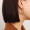 Wholesale Women's 316L Stainless Steel Geometric Cshaped Electroplated Bamboo Earrings