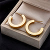 Wholesale Women's Titanium Steel Geometric Cshaped Semicircle Electroplated Elegant Retro Niche Fashion Normcore Highend Earrings
