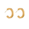 Wholesale Women's Titanium Steel Geometric Cshaped Semicircle Electroplated Elegant Retro Niche Fashion Normcore Highend Earrings