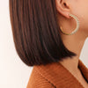 Wholesale Women's Titanium Steel Geometric Cshaped Zircon Earrings With Electroplating Retro And Unique Style