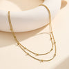 Wholesale Women's Titanium Steel Geometric Doublelayer Calendering Chain Electroplated Necklace