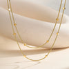 Wholesale Women's Titanium Steel Geometric Doublelayer Calendering Chain Electroplated Necklace