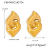 Wholesale Women's Titanium Steel Geometric Doublering Buckle Electroplated Fashion Earrings