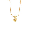 Wholesale Women's Titanium Steel Geometric Drop Shape Real Gold Plated Necklace With Rice Grain Chain Niche Minimalist Sporty Style